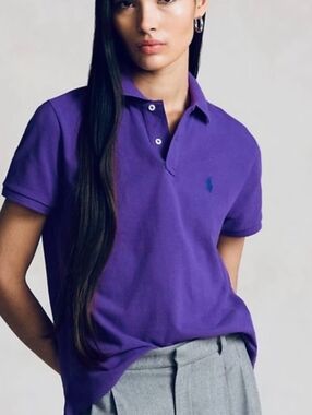 Ralph Lauren Women's Purple Classic Fit Polo Shirt